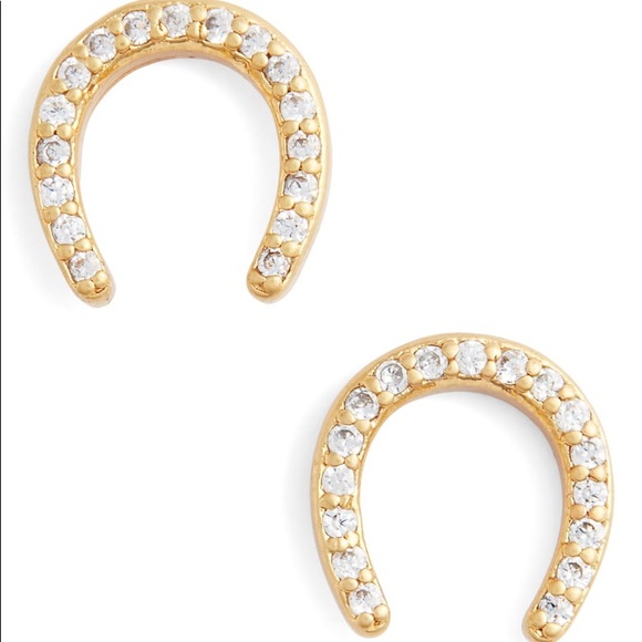Kate Spade ♠️ NWT Gold Horseshoe Stud Earrings - Picture 4 of 7